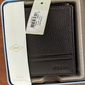 Fossil Wilder Trifold Dark Brown Wallet
